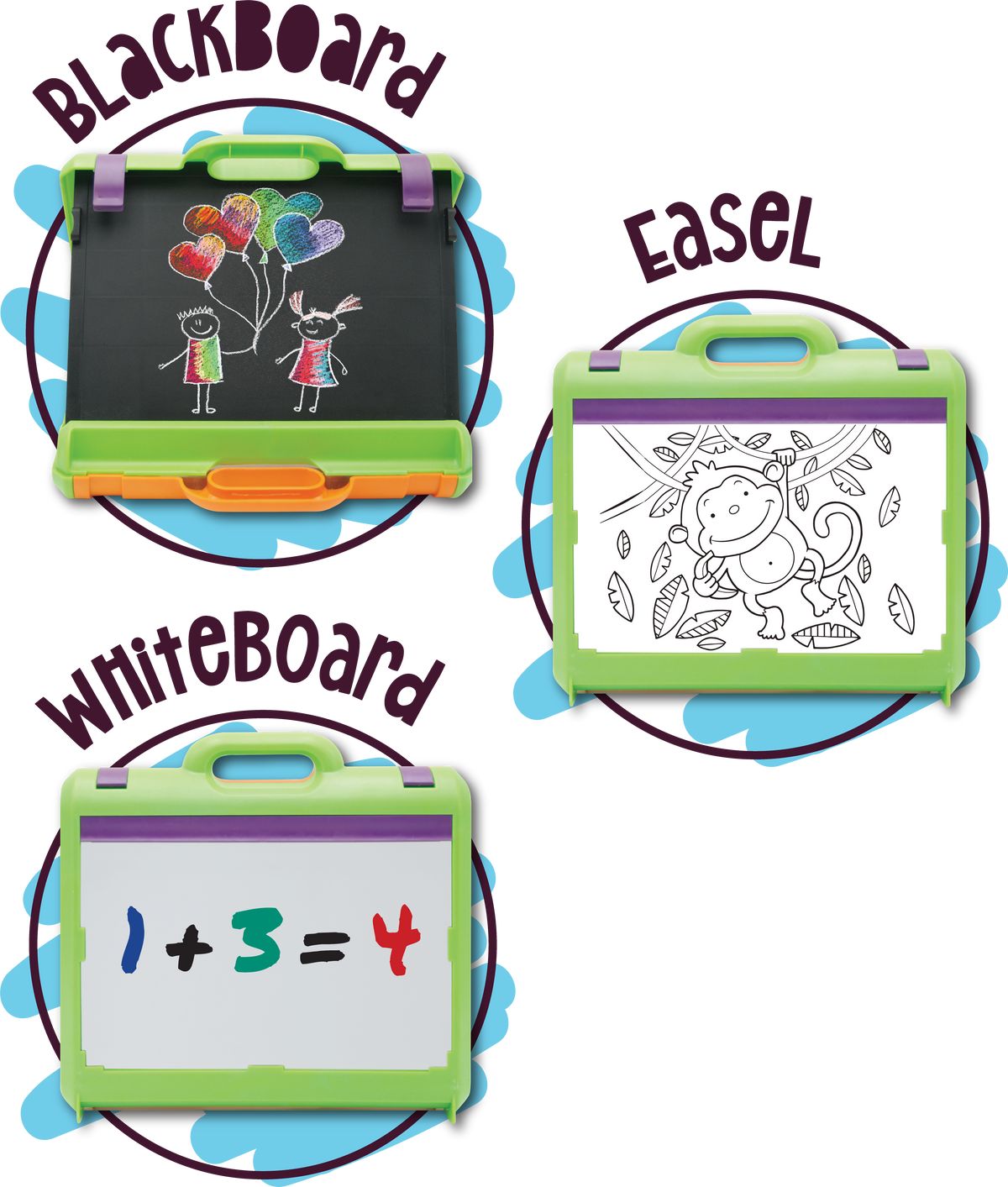 Deluxe Easel Set Portable Case Blackboard Whiteboard 35 Pieces