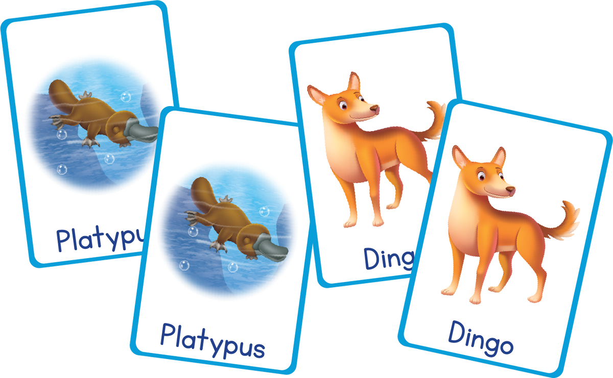 Australian Animals Snap Card Game 20 Native Animals 3 Games