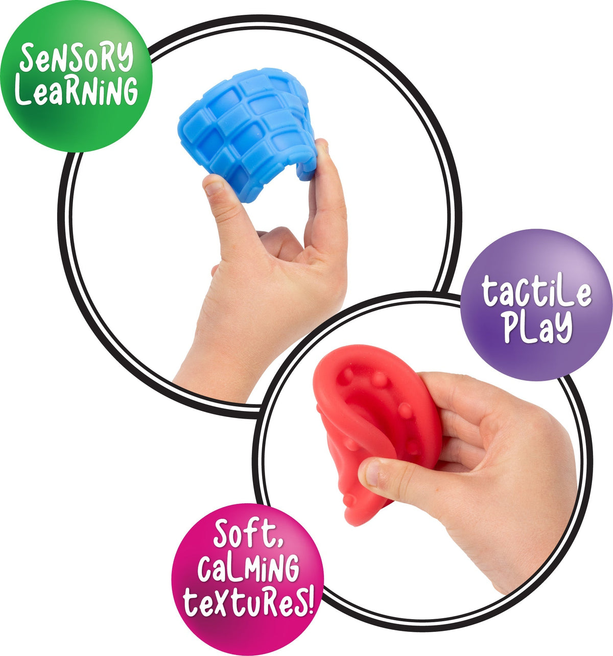 Sensory Sprouts Textured Calming Shapes and Stones Set of 12 Bright