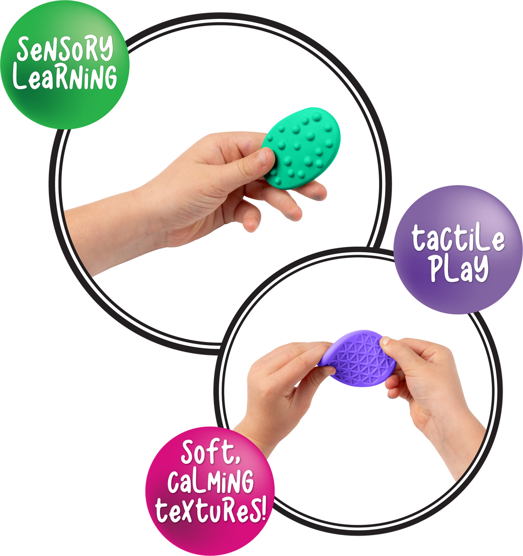 Sensory Sprouts Textured Calming Stones Set of 18 Bright