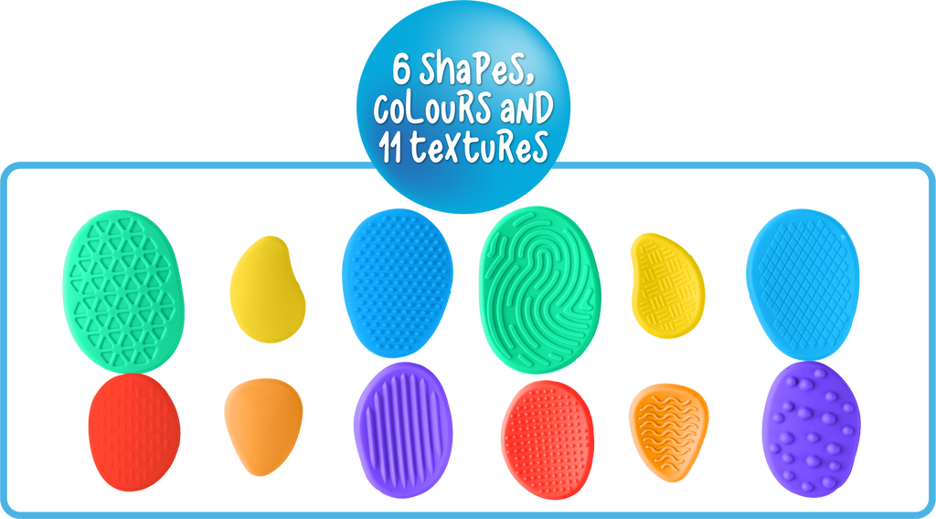 Sensory Sprouts Textured Calming Stones Set of 18 Bright