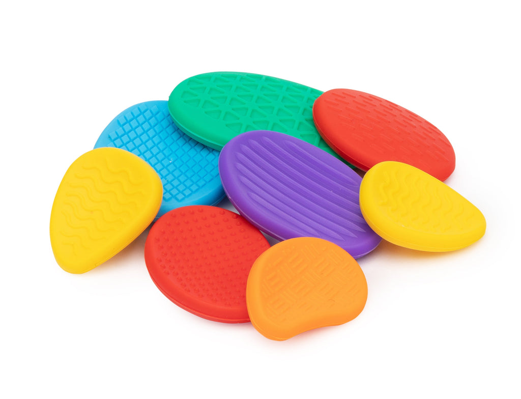 Sensory Sprouts Textured Calming Stones Set of 18 Bright