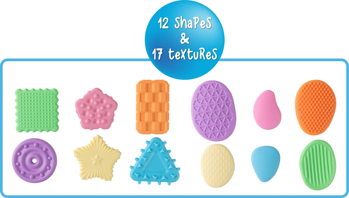 Sensory Sprouts Textured Calming Shapes and Stones Set of 12 Pastel