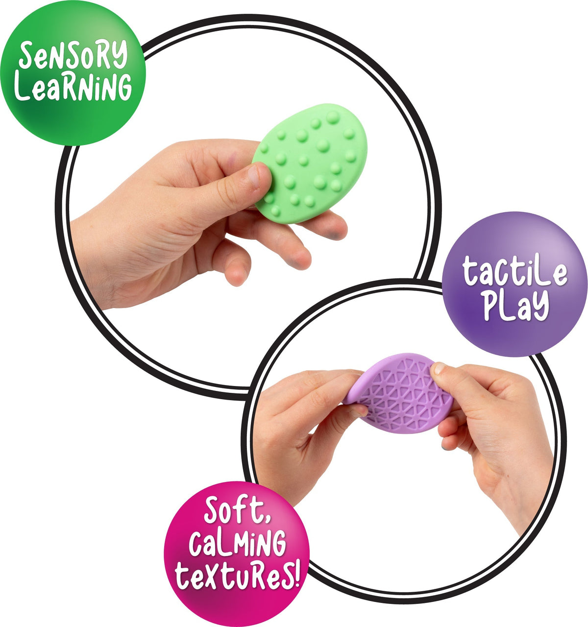 Sensory Sprouts Textured Calming Shapes and Stones Set of 12 Pastel