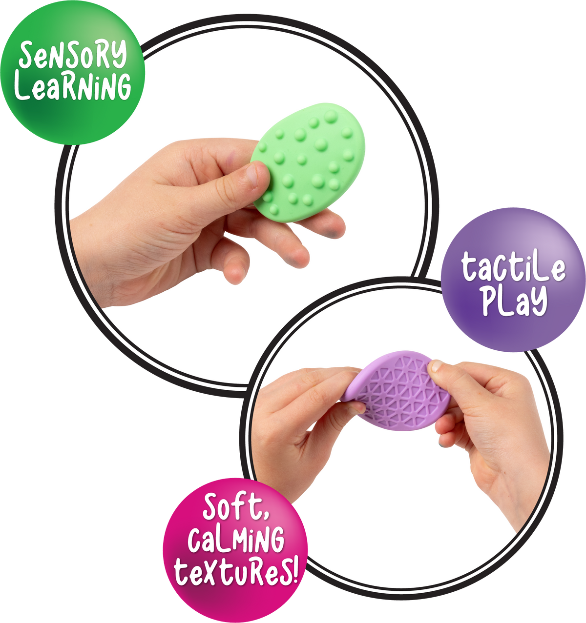 Sensory Sprouts Textured Calming Stones Set of 18 Pastel
