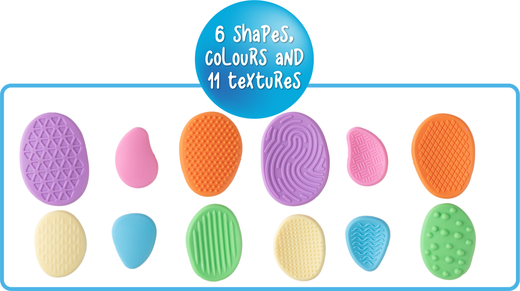 Sensory Sprouts Textured Calming Stones Set of 18 Pastel