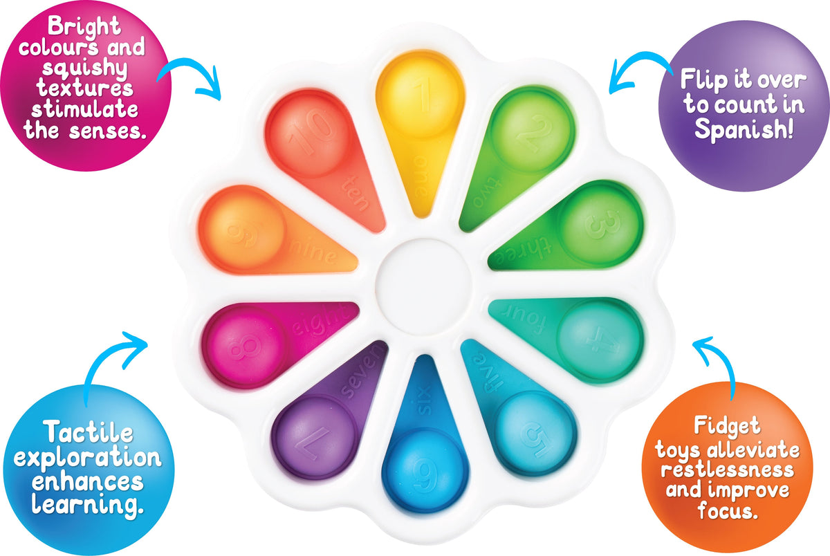 Sensory Sprouts Pop-It Wheel Bilingual Numbers