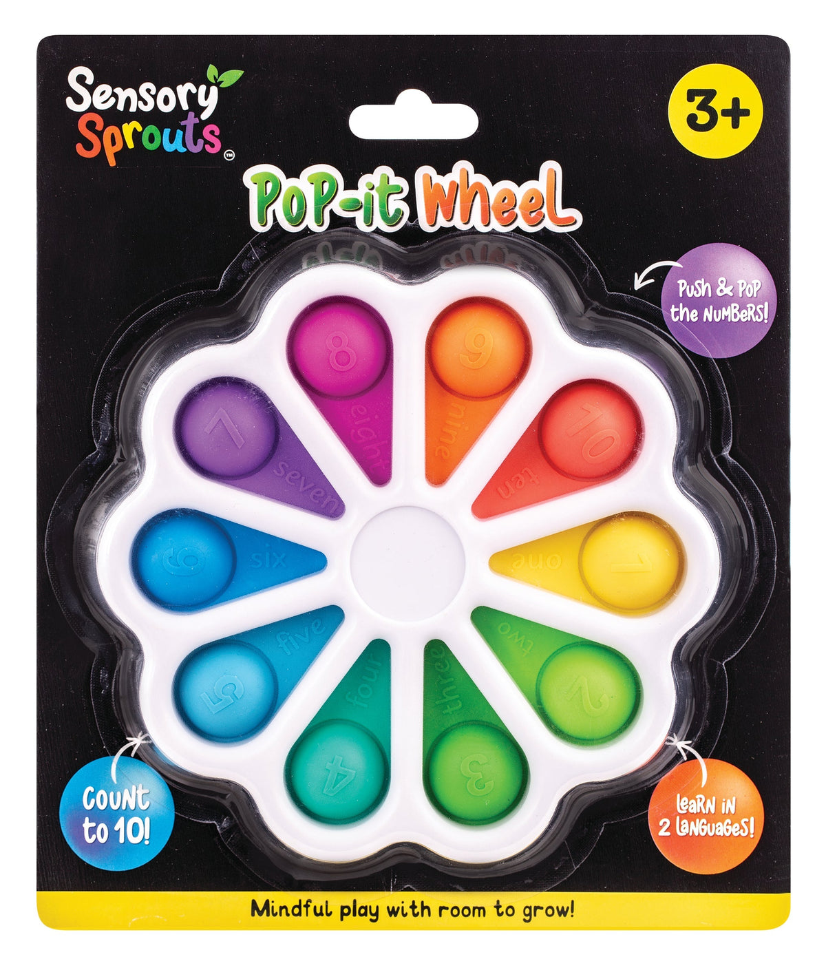Sensory Sprouts Pop-It Wheel Bilingual Numbers