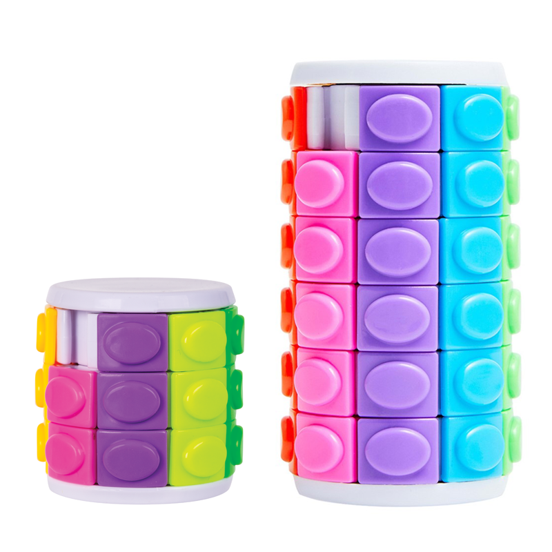 Twist and Slide Puzzle Set 2 Cylinder Puzzles Easy and Six Row