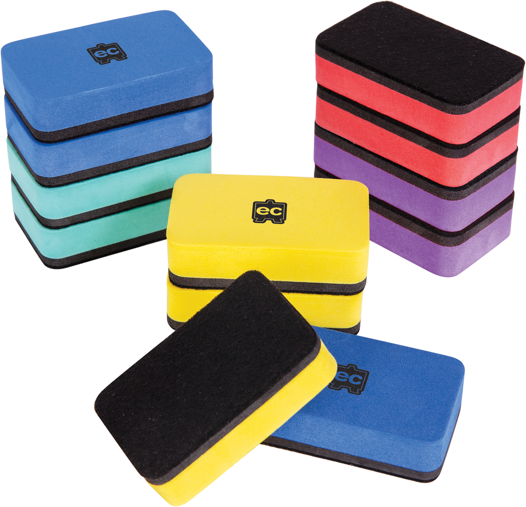 Mini Magnetic Whiteboard Erasers Set of 10 Sticks to the Board