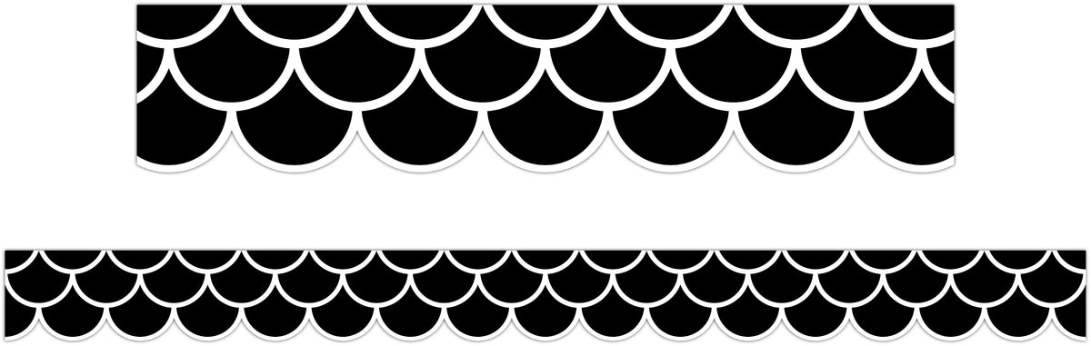 Learning Can Be Fun Black Scallops Classroom Border Pack of 12