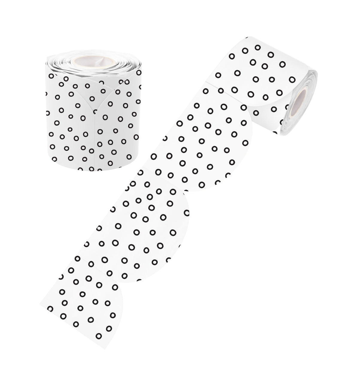 Learning Can Be Fun Black and White Dots Rolled Scalloped Border 15.24m