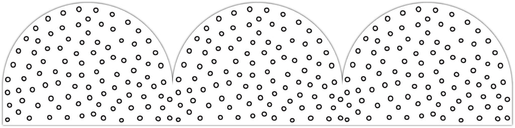 Learning Can Be Fun Black and White Dots Rolled Scalloped Border 15.24m