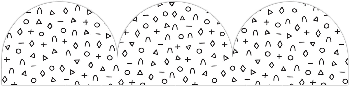 Learning Can Be Fun Black and White Patterned Rolled Scalloped Border 15.24m