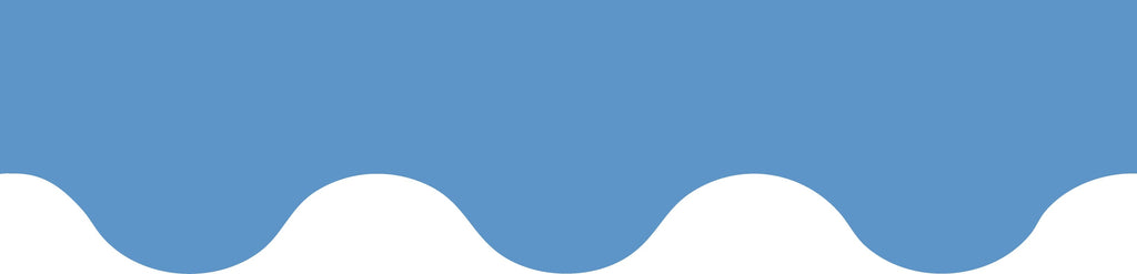 Learning Can Be Fun Growing Minds Ocean Blue Rolled Scalloped Border 15.24m