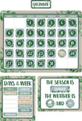Learning Can Be Fun Eucalyptus Essentials Calendar Bulletin Board Set
