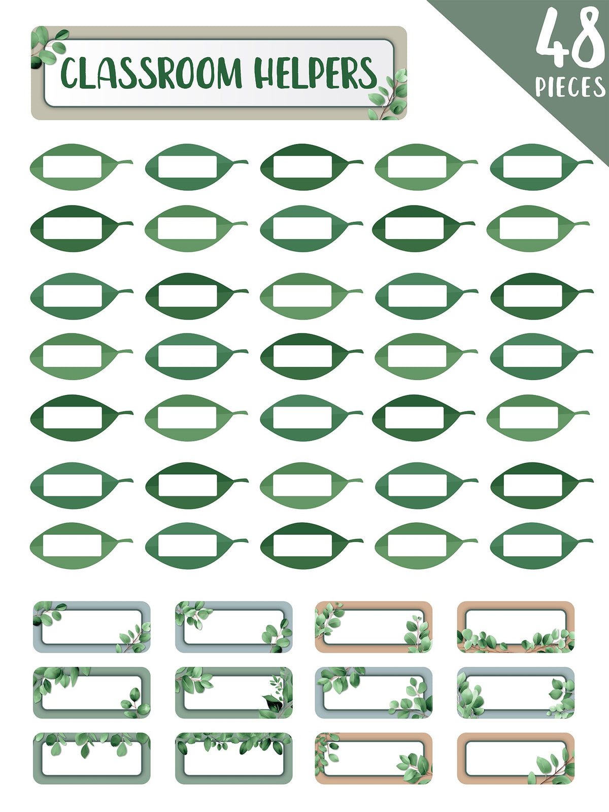 Learning Can Be Fun Eucalyptus Essentials Classroom Helpers Bulletin Board Set