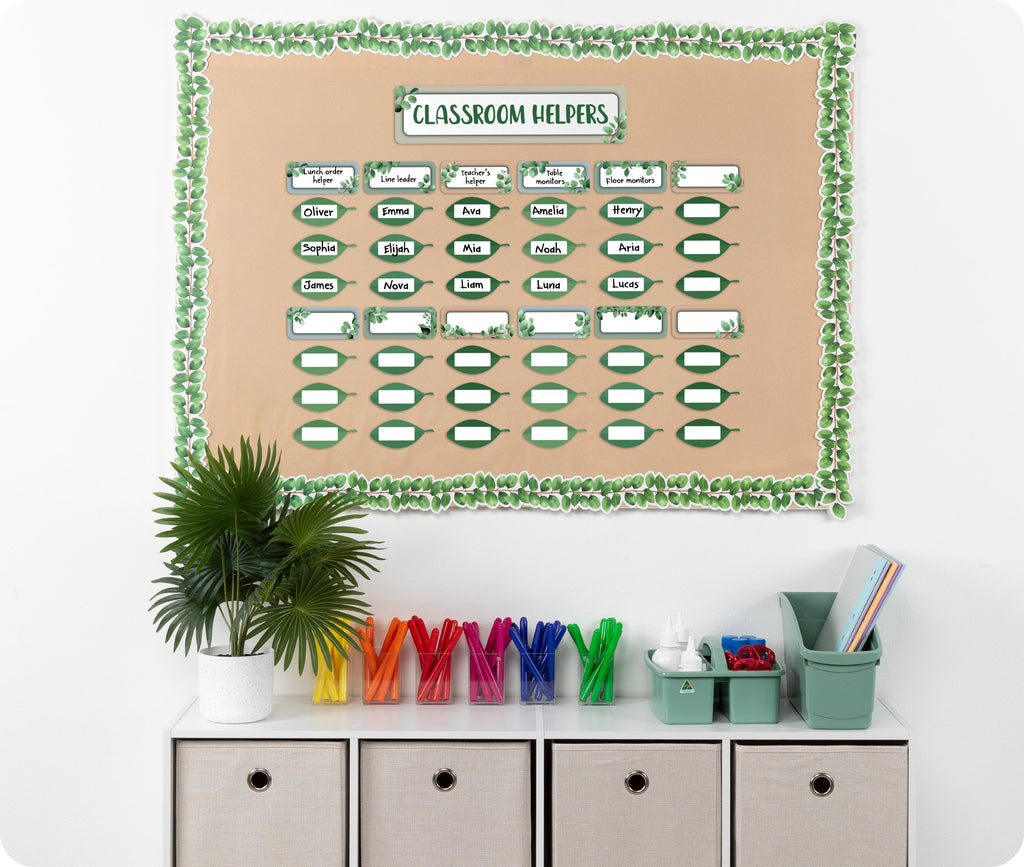 Learning Can Be Fun Eucalyptus Essentials Classroom Helpers Bulletin Board Set
