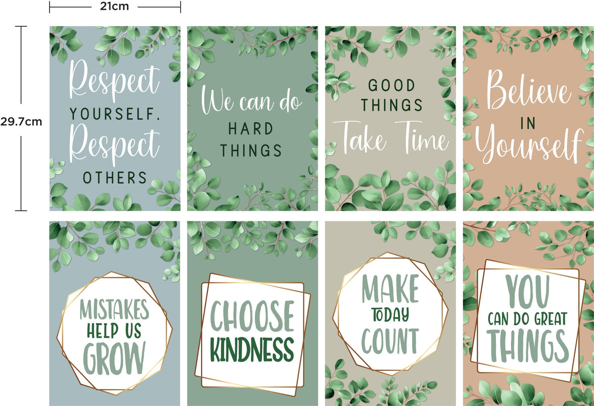 Learning Can Be Fun Eucalyptus Essentials Motivational Poster Set of 8