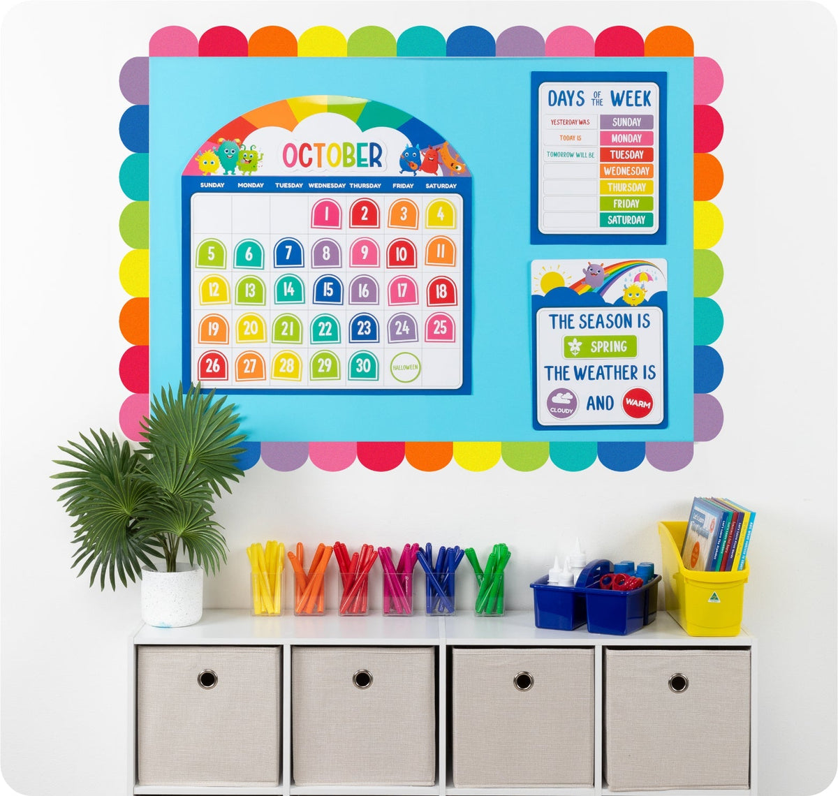Learning Can Be Fun Giggle and Grow Calendar Bulletin Board Set