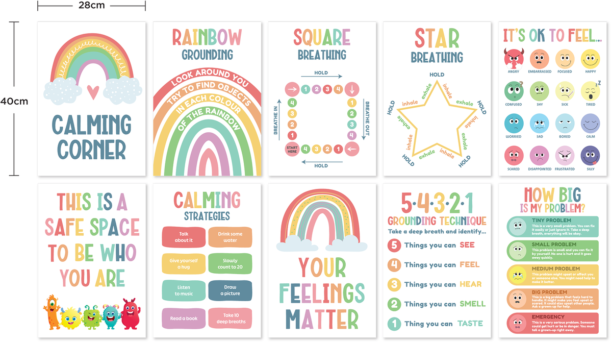 Learning Can Be Fun Giggle & Grow Calming Corner Poster Set of 10