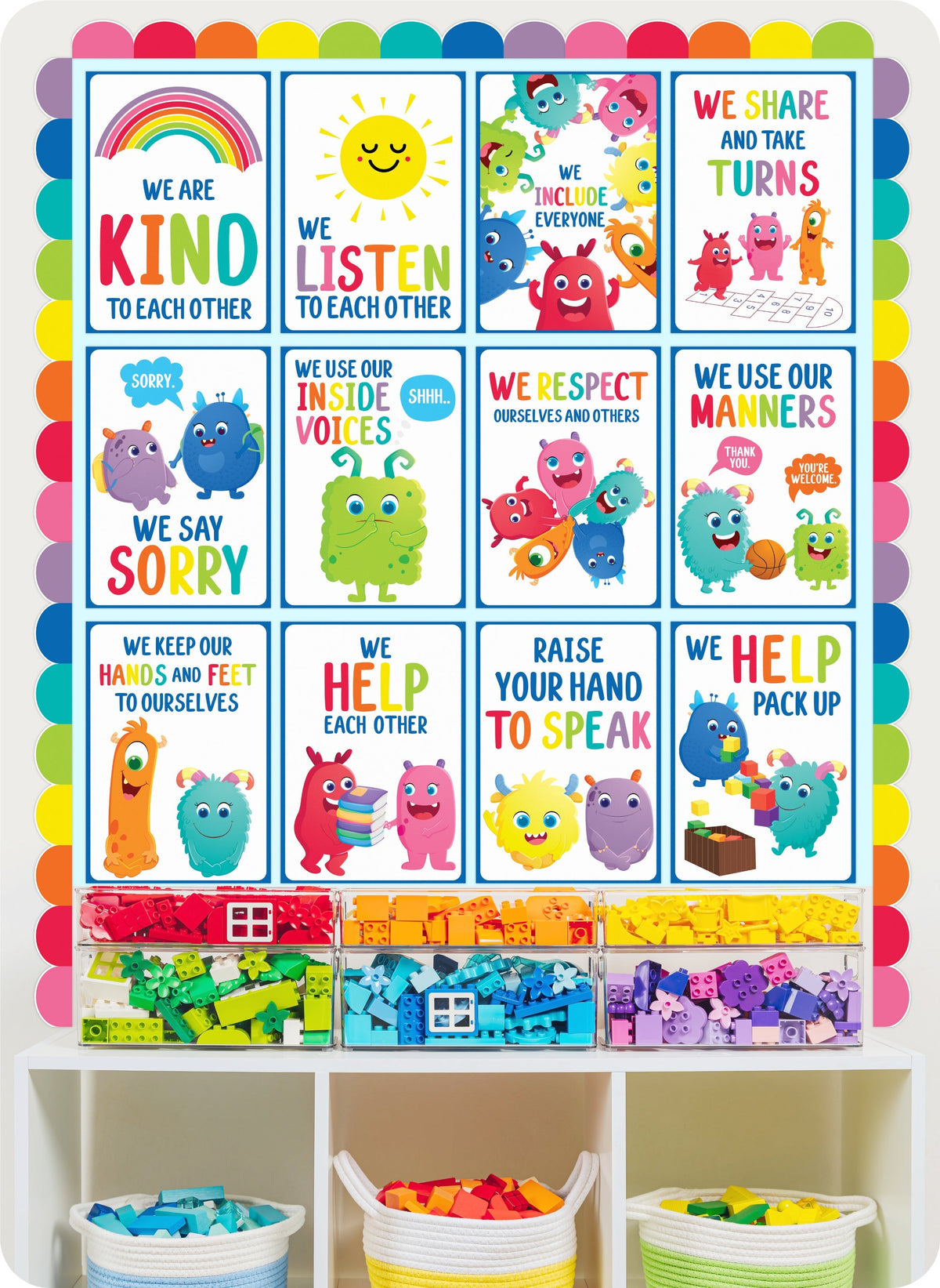 Learning Can Be Fun Giggle & Grow Classroom Rules Poster Set of 12