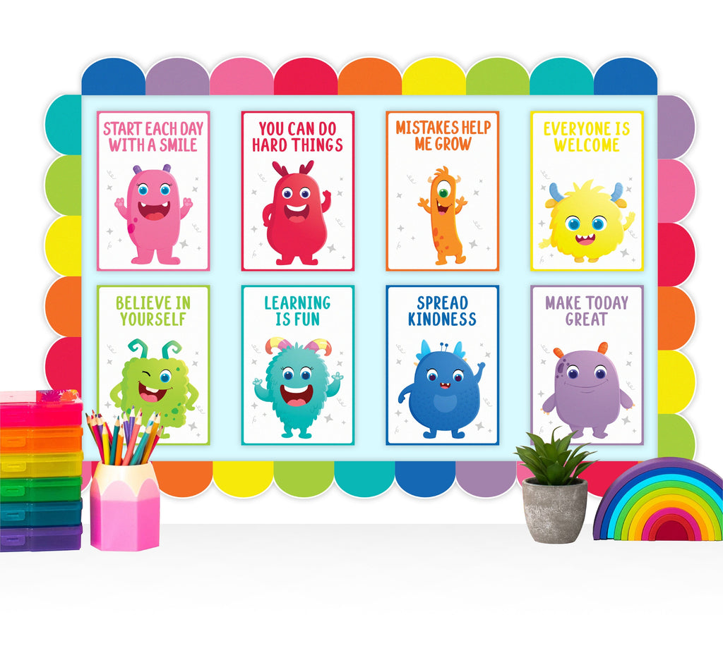 Learning Can Be Fun Giggle & Grow Motivational Poster Set of 8