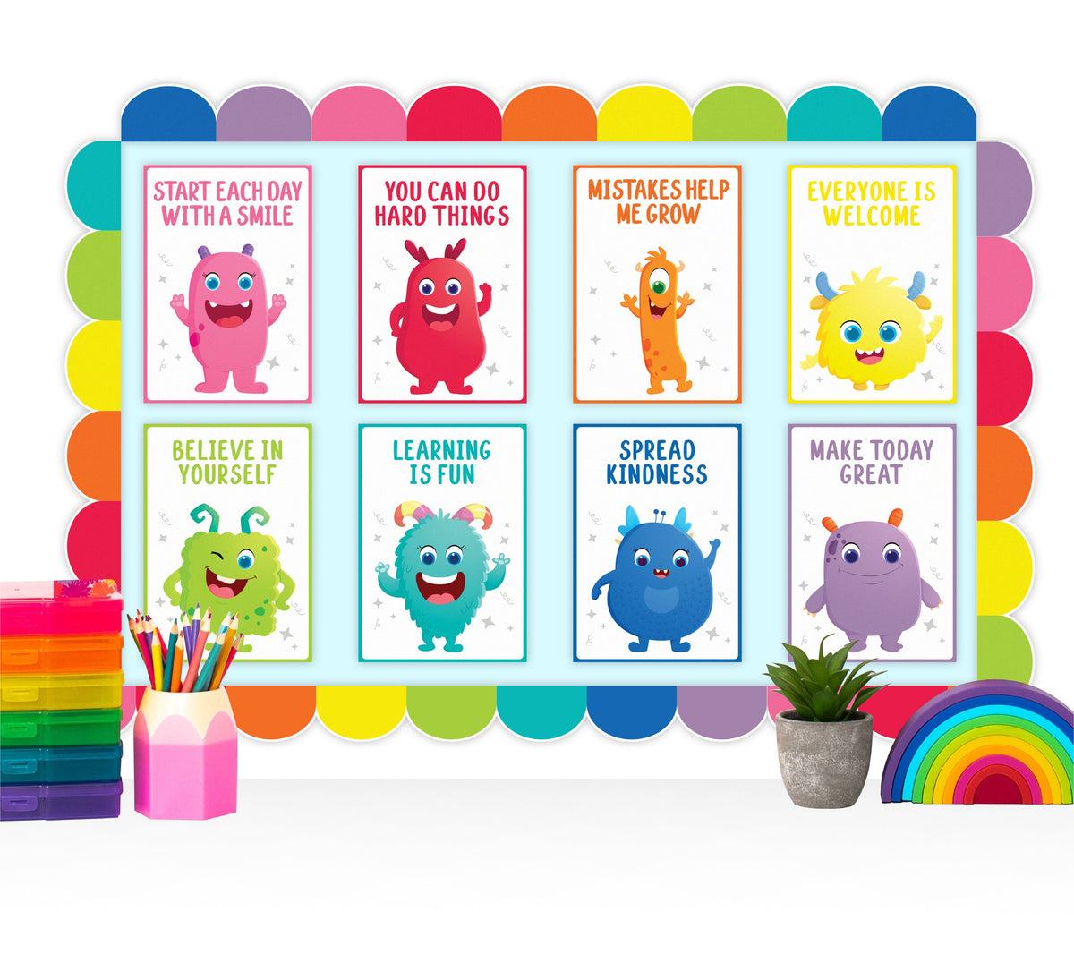 Learning Can Be Fun Giggle & Grow Motivational Poster Set of 8