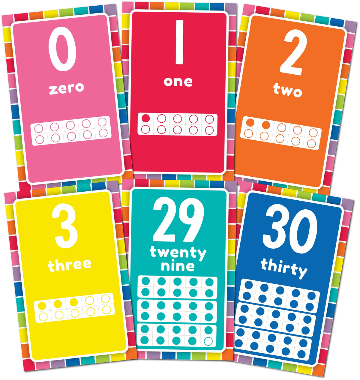 Learning Can Be Fun Giggle and Grow Number Cards Bulletin Board Set 0 to 31