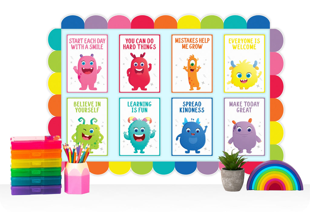 Learning Can Be Fun Giggle & Grow Rainbow Scalloped Classroom Border Pack of 12