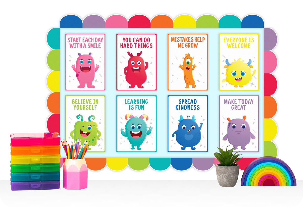 Learning Can Be Fun Giggle & Grow Rainbow Scalloped Classroom Border Pack of 12
