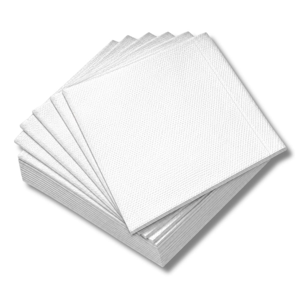 Earth Eco Cocktail Napkins 2 Ply 240 x 240mm White Pack of 40 Carton of 24 Packs