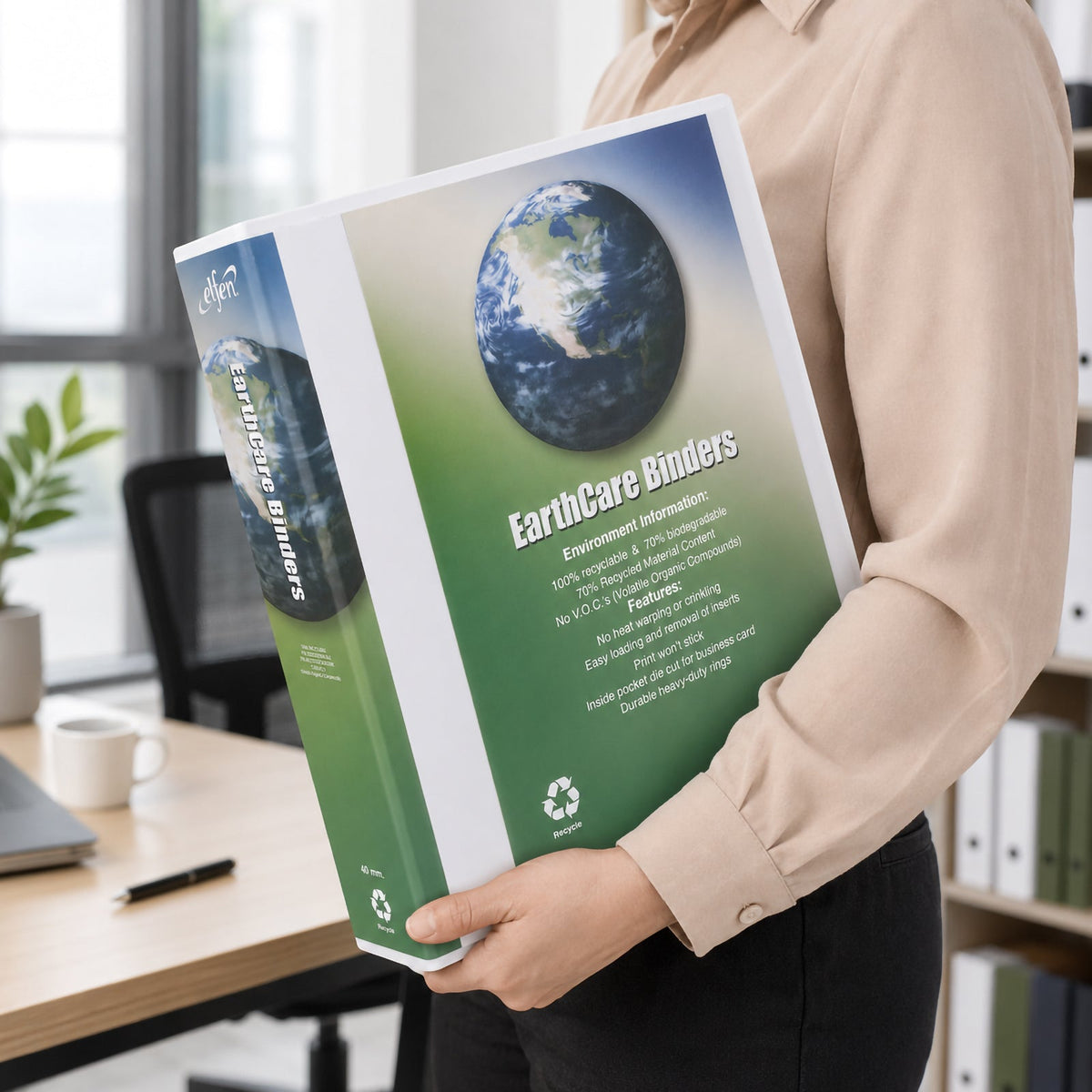 Earthcare Insert Binder A4 4D Ring 40mm White Box 16