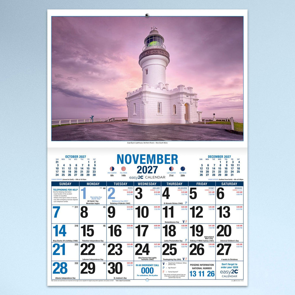 Easy2C Calendar 2027 Stitched A4