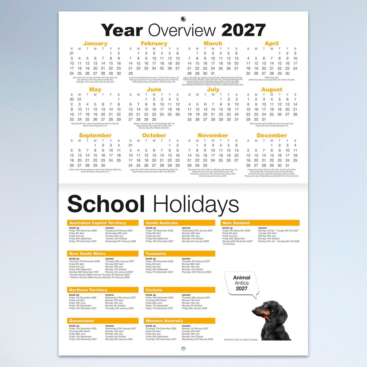Easy2C Calendar 2027 Stitched Animal Antics A4