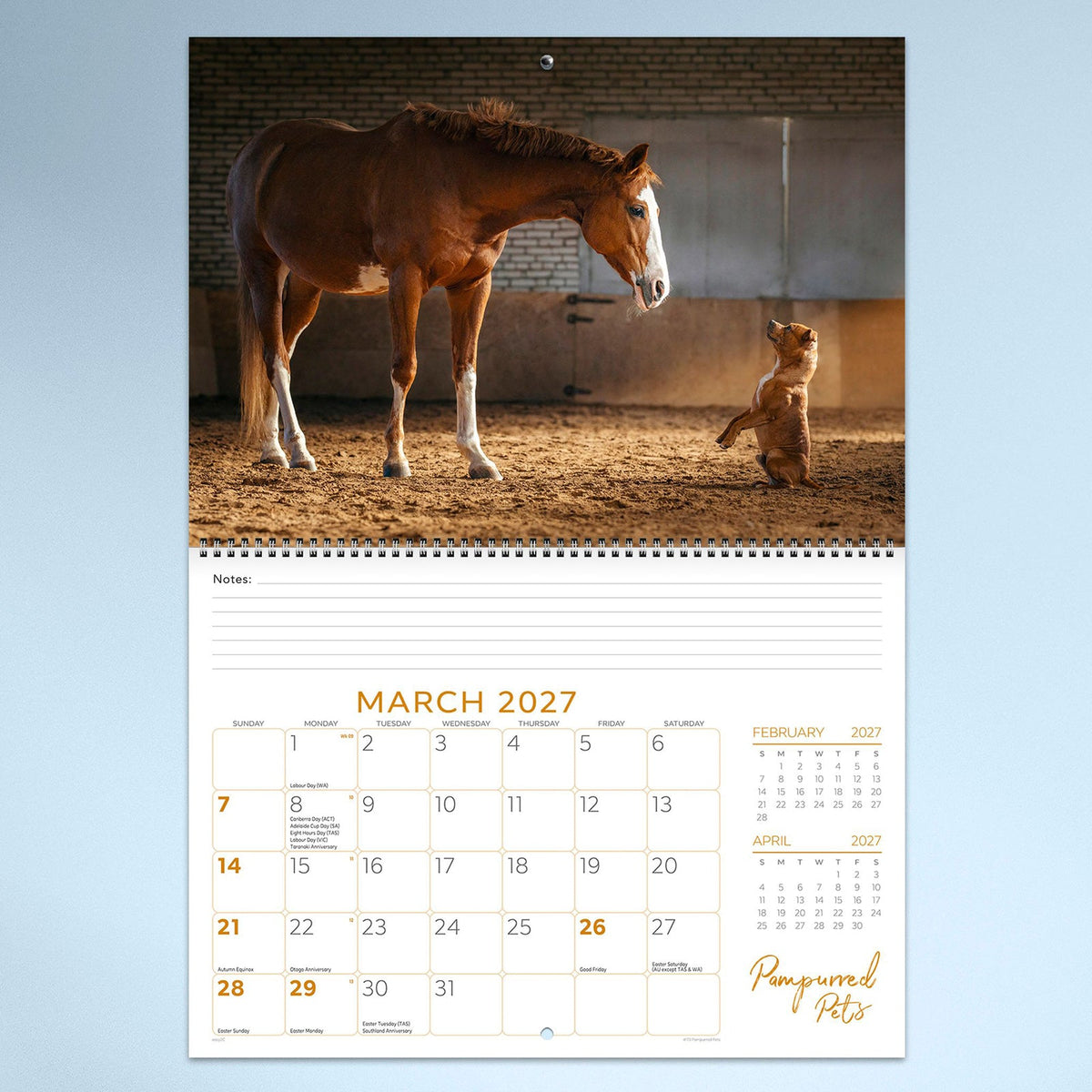 Easy2C Calendar 2027 Wiro Pampurred Pets 337 x 240mm