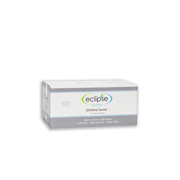 Eclipse 9952 Quality Slimline Hand Towel 200 Sheets Carton of 16 Packs