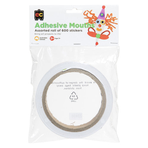 Educational Colours Adhesive Mouths Roll of 600