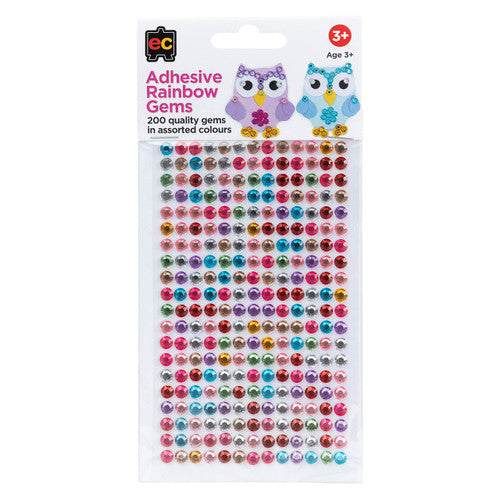 Educational Colours Adhesive Rainbow Gems Set of 200