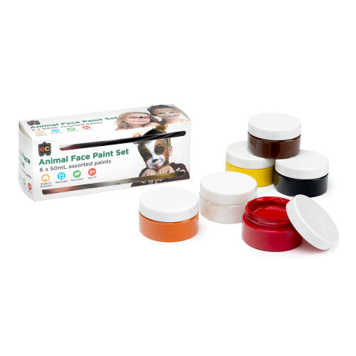 Educational Colours Animal Face Paint 50ml Set of 6
