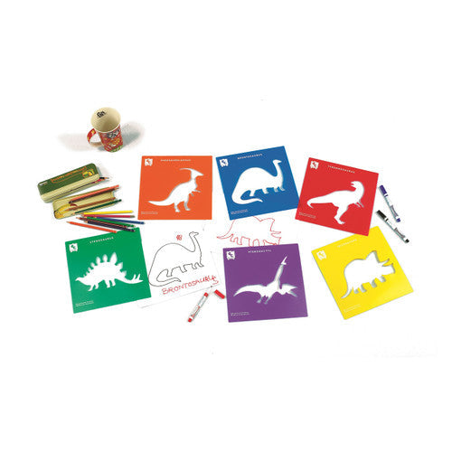 Educational Colours Dinosaur Stencils Set of 6