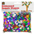 Educational Colours Embossed Sequin Shapes 150g