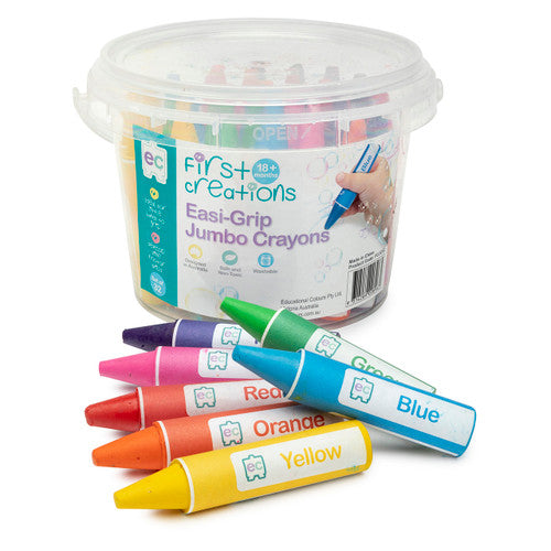Educational Colours First Creations Easi-Grip Jumbo Crayons Set of 32