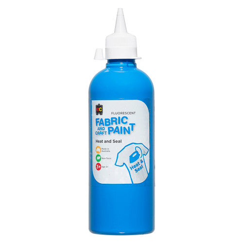 Educational Colours Fluorescent Fabric and Craft Paint 500ml Blue