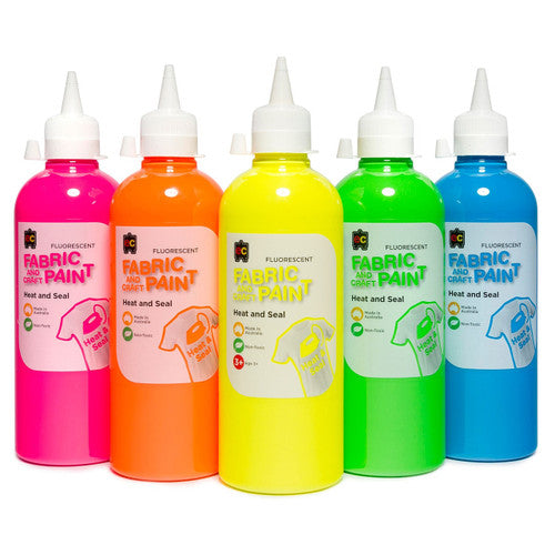 Educational Colours Fluorescent Fabric and Craft Paint 500ml Yellow