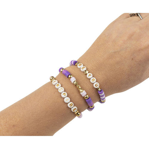 Educational Colours Friendship Bracelet Set Purple