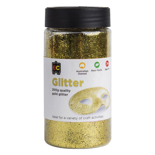 Educational Colours Glitter 200g Jar Gold