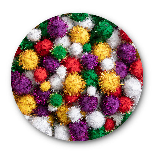 Educational Colours Glitter Pom Poms Pack of 200