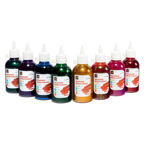 Educational Colours Glitter Washable Watercolour 250ml Blue