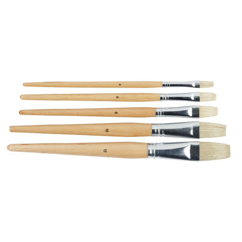 Educational Colours Hog Hair Brushes Flat School Assorted Pack of 60
